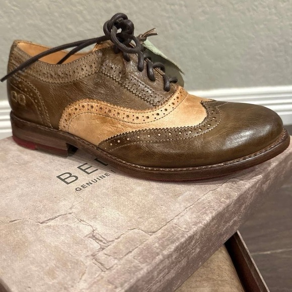 Women’s Bed Stu Lita Leather Oxford Olive Sand Rustic Size 7.5 - Picture 3 of 4